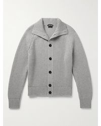Tom Ford - Ribbed Wool And Cashmere-blend Cardigan - Lyst