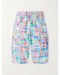 Beams Plus - Beach Straight-Leg Patchwork Checked Cotton Cargo Shorts - Lyst