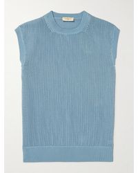 Piacenza 1733 - Crochet-Knit Cotton Sweater Vest - Lyst