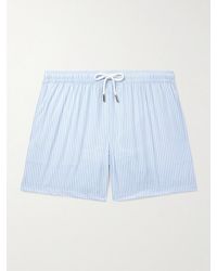 Thom Sweeney - Straight-Leg Mid-Length Striped Swim Shorts - Lyst