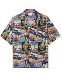 Rhude - Postcard Camp-collar Printed Silk-twill Shirt - Lyst