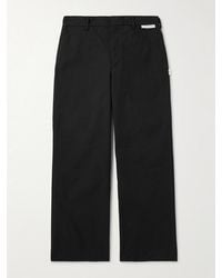 WTAPS - Straight-Leg Cropped Logo-Appliquéd Twill Trousers - Lyst