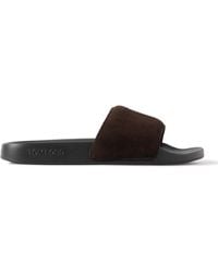 Tom Ford - Ricky Logo-perforated Suede Slides - Lyst
