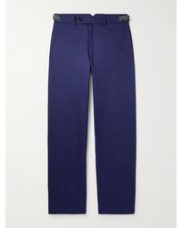 Nicholas Daley - Straight-Leg Jacquard-Trimmed Cotton-Drill Trousers - Lyst