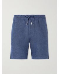 MR P. - Straight-Leg Herringbone Linen Shorts - Lyst