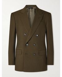 Tom Ford - Slim-Fit Double-Breasted Wool, Cashmere And Silk-Blend Blazer - Lyst
