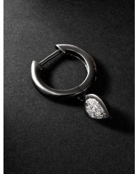 SHAY - Blackened Gold Diamond Single Hoop Earring - Lyst