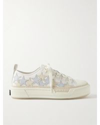 Amiri - Stars Court Leather And Rubber-trimmed Appliquéd Canvas Sneakers - Lyst