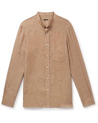 Rubinacci - Grandad-collar Linen Shirt - Lyst