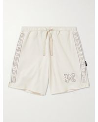 Palm Angels - Shorts a gamba larga in jersey di cotone con borchie e coulisse - Lyst