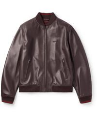 Gucci - Logo-Appliquéd Leather Bomber Jacket - Lyst