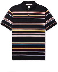 Paul Smith - Striped Cotton-Piqué Polo Shirt - Lyst