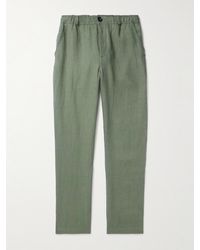 Oliver Spencer - Pantaloni a gamba affusolata in lino con coulisse - Lyst