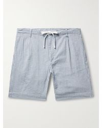 Hartford - Tank Slim-fit Straight-leg Printed Cotton Oxford Drawstring Shorts - Lyst