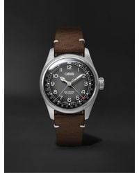 Oris - Cervo Volante Big Crown Pointer Date Automatic 38mm Stainless Steel And Leather Watch - Lyst