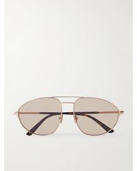 Tom Ford - Ken Aviator-style Rose Gold-tone Sunglasses - Lyst