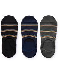 Paul Smith - Three-pack No-show Striped Organic Cotton-blend Socks - Lyst
