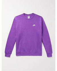 Nike - Sportswear Club Logo-embroidered Cotton-blend Jersey Sweatshirt - Lyst