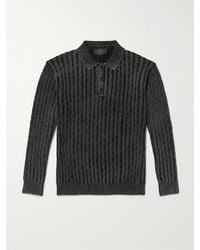 Beams Plus - Cable-Knit Cotton Polo Shirt - Lyst