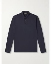 Slowear - Zanone Cotton And Silk-Blend Jersey Polo Shirt - Lyst