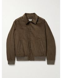 Canali - Leather-Trimmed Cotton-Corduroy Blouson Jacket - Lyst