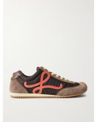 Loewe - Ballet Runner 2.0 Logo-Appliquéd Shell, Suede And Leather Sneakers - Lyst