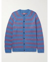 Bode - Meandering Striped Jacquard-Knit Pima Cotton And Merino Wool-Blend Cardigan - Lyst