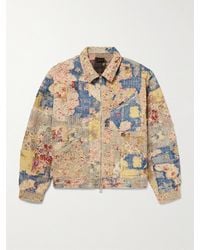 Kapital - Boro Distressed Patchwork Cotton And Linen-Blend Zip-Up Jacket - Lyst