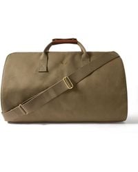 Bennett Winch - Leather-Trimmed Cotton-Canvas Suit Carrier And Holdall - Lyst