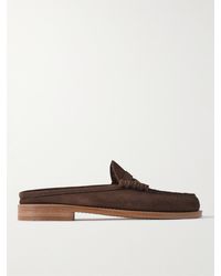 G.H. Bass & Co. - Weejuns Heritage Suede Backless Penny Loafers - Lyst