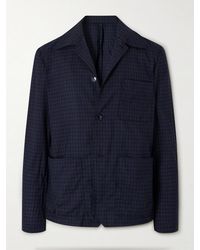 Barena - Visal Checked Crinkled Wool-Blend Overshirt - Lyst