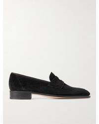 John Lobb - James Suede Penny Loafers - Lyst