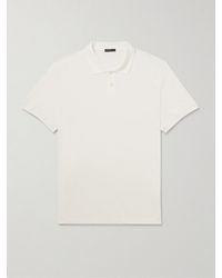 James Perse - Luxe Lotus Cotton-Jersey Polo Shirt - Lyst