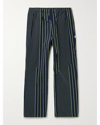 Noma T.D Off-key Tapered Striped Nylon-blend Twill Track Trousers - Blue