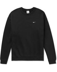 Nike - Solo Swoosh Logo-Embroidered Cotton-Blend Jersey Sweatshirt - Lyst