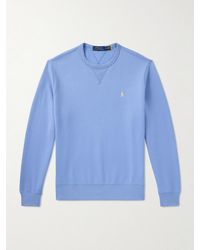 Polo Ralph Lauren - Logo-Embroidered Cotton-Blend Jersey Sweatshirt - Lyst