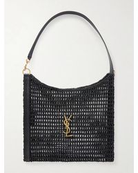 Saint Laurent - Oxalis Leather-Trimmed Raffia Tote Bag - Lyst