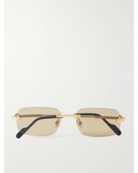 Cartier - Rimless Rectangular-Frame-Tone Sunglasses - Lyst