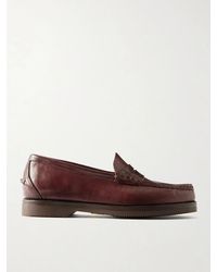 Visvim - Fabro-Folk Leather Loafers - Lyst