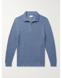 Hartford - Pullover slim-fit in misto lana e cashmere a coste con mezza zip - Lyst