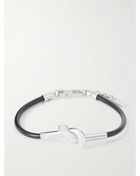 Celine - Armband aus Leder mit silberfarbenen Details und Knoten - Lyst