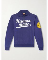 Human Made - Logo-Print Cotton-Jersey Zip-Up Sweatshirt - Lyst