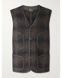 RRL - Monroe Slim-fit Checked Wool And Cotton-blend Vest - Lyst