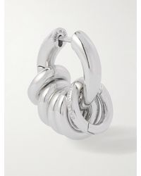 Balenciaga - Force Skate Sterling Silver Single Hoop Earring - Lyst