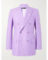 Tom Ford - Double-breasted Wool And Silk-blend Suit Jacket - Lyst