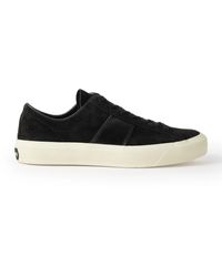 Tom Ford - Cambridge Leather-trimmed Suede Sneakers - Lyst