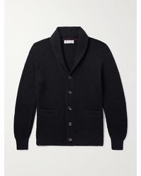 Brunello Cucinelli - Cardigan aus Baumwolle in Rippstrick mit Schalkragen - Lyst