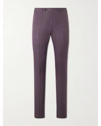 Canali - Straight-leg Linen And Silk-blend Suit Trousers - Lyst