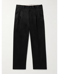 Wacko Maria - Straight-Leg Pleated Cotton-Twill Trousers - Lyst
