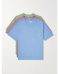 Visvim - Confezione da tre T-shirt in jersey di cotone Sublig Jumbo - Lyst